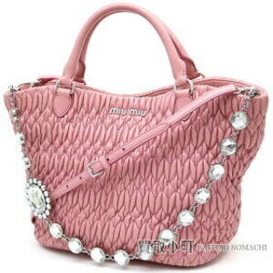 Miu Miu Nappa Crystal Shopping Lambskin Bejeweled Chain Rhinestones Matelass